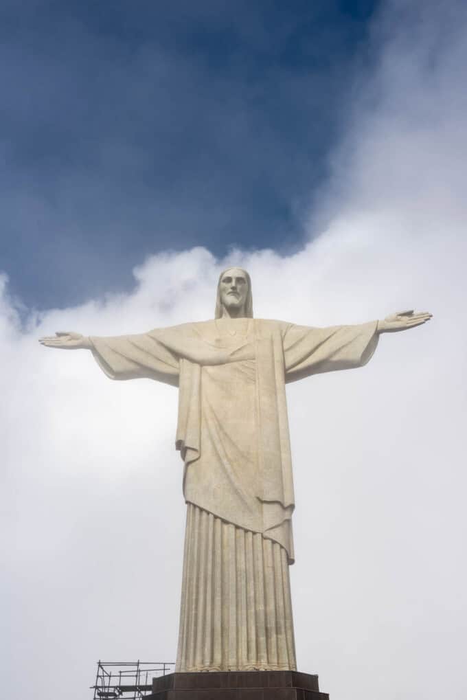 An image of the Christ the Redeemer statue in Rio de Janeiro, Brazil.