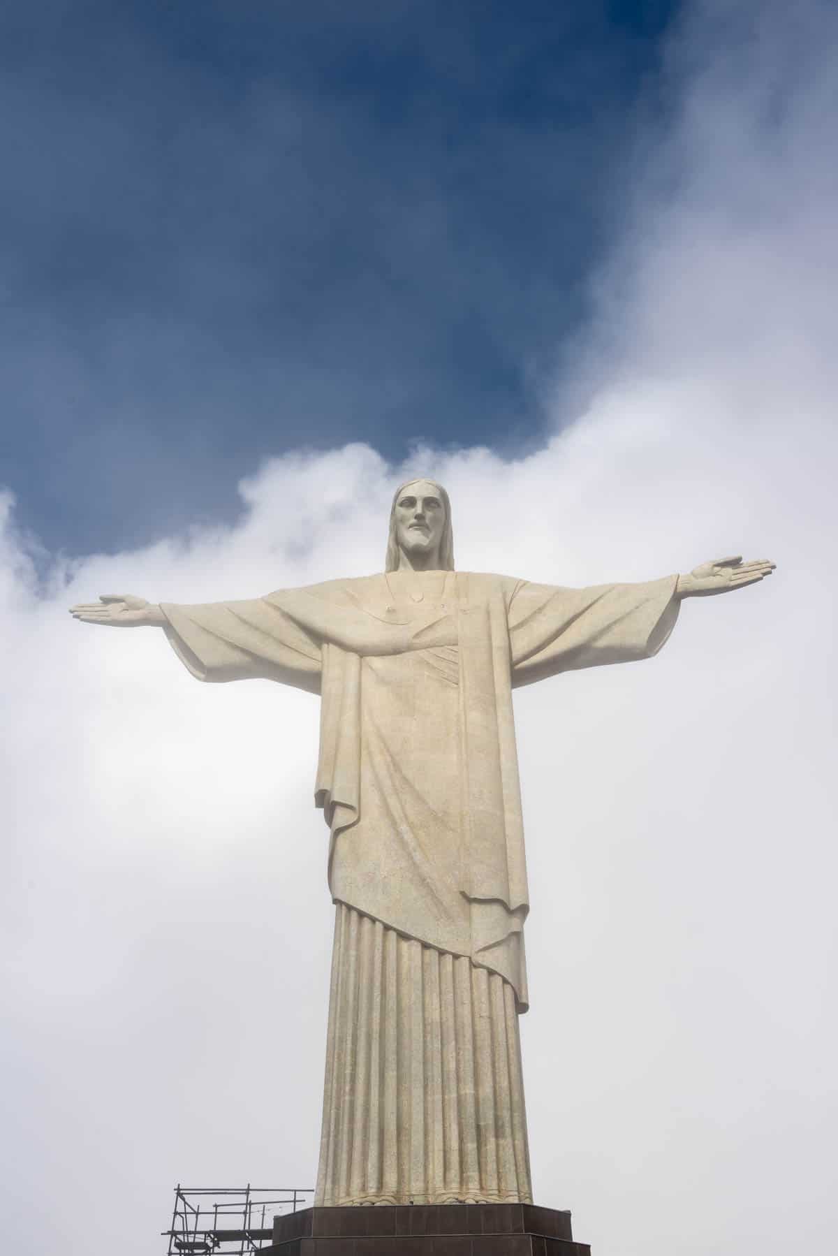An image of the Christ the Redeemer statue in Rio de Janeiro, Brazil.