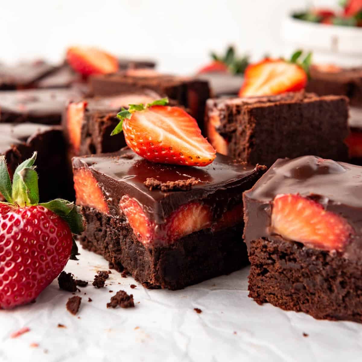 Chocolate Covered Strawberry Brownies