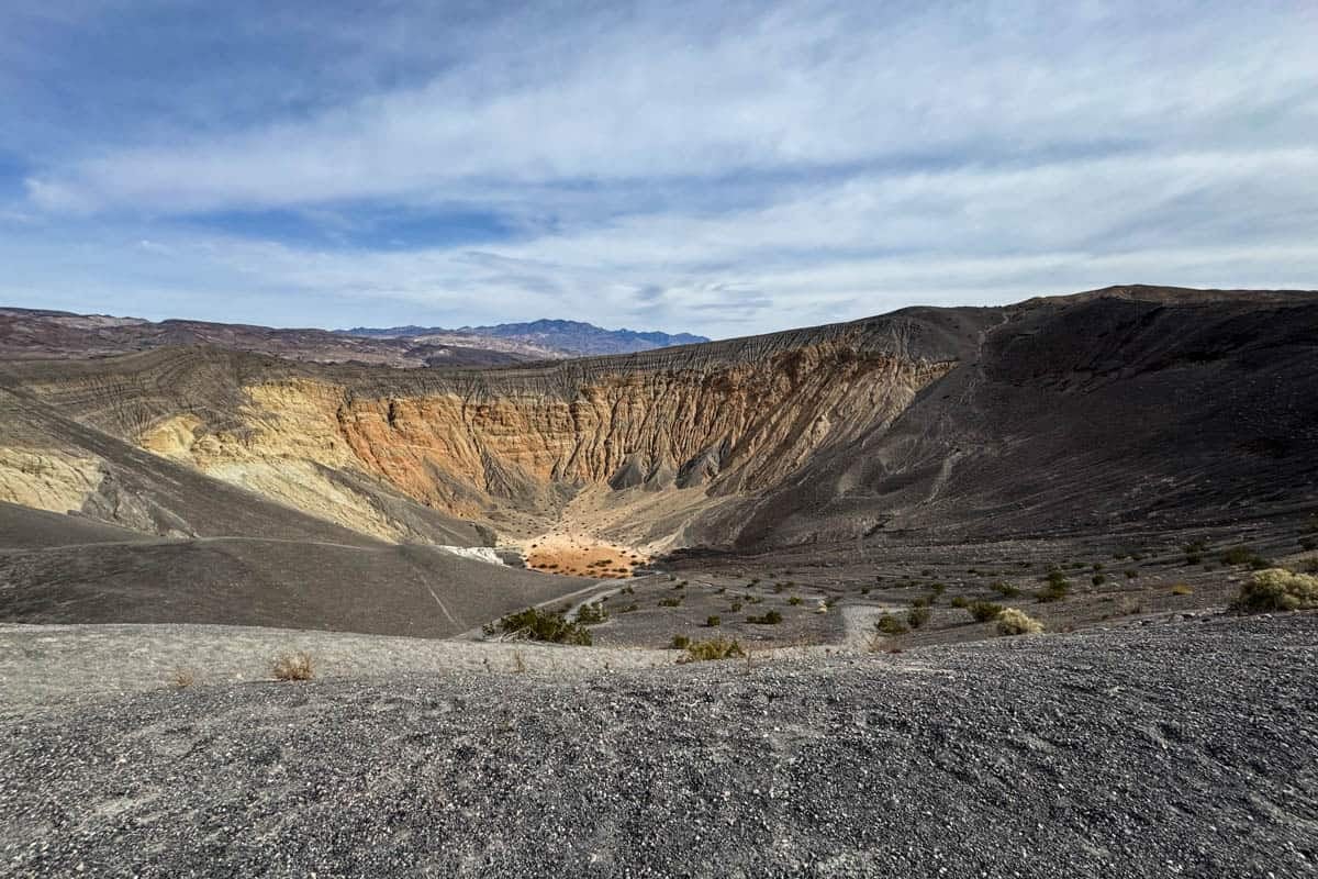 An image of the Ubeheebee Crater in Death Valley National Park.