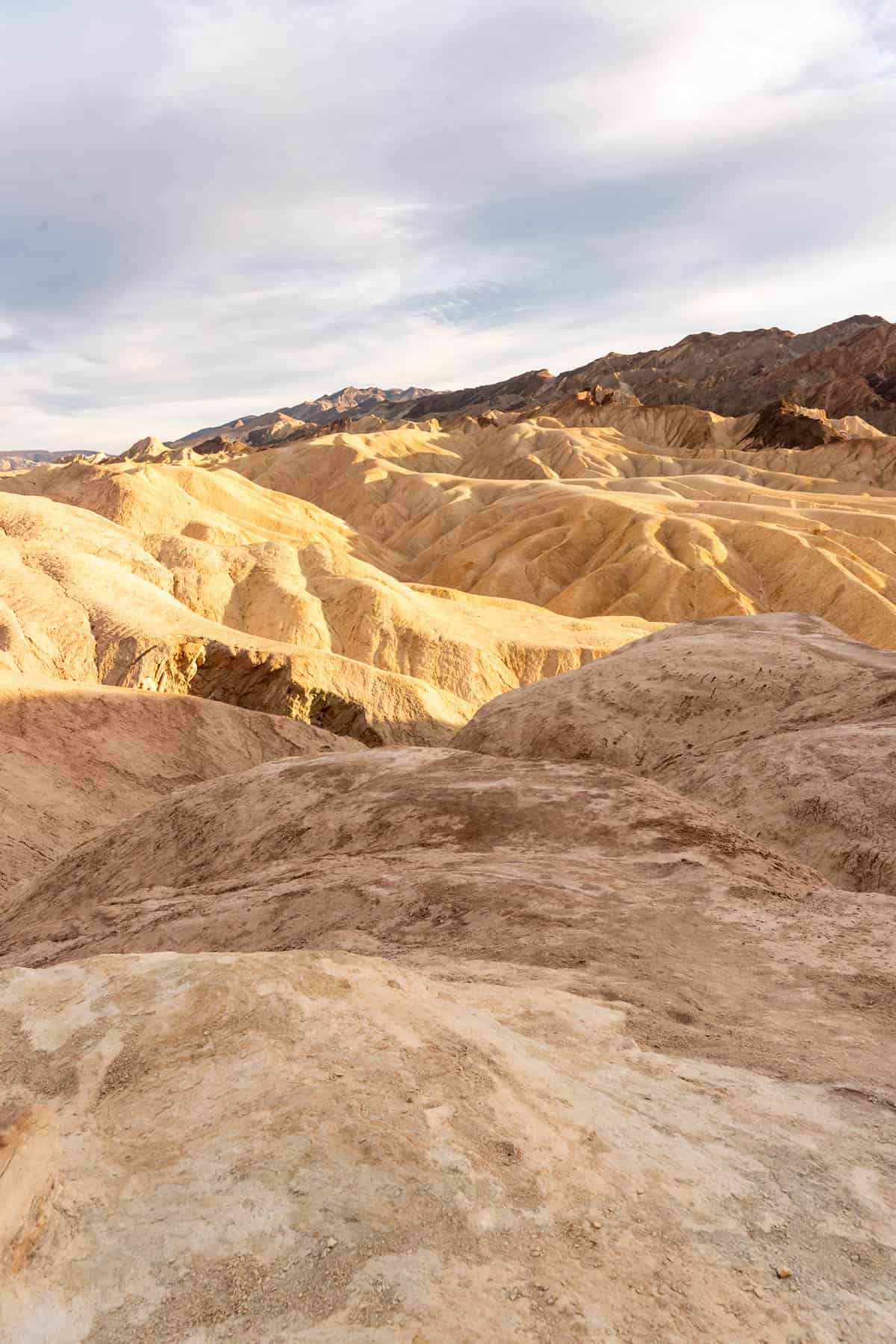 Waves of rock at Zabriskie Point in Death Valley.