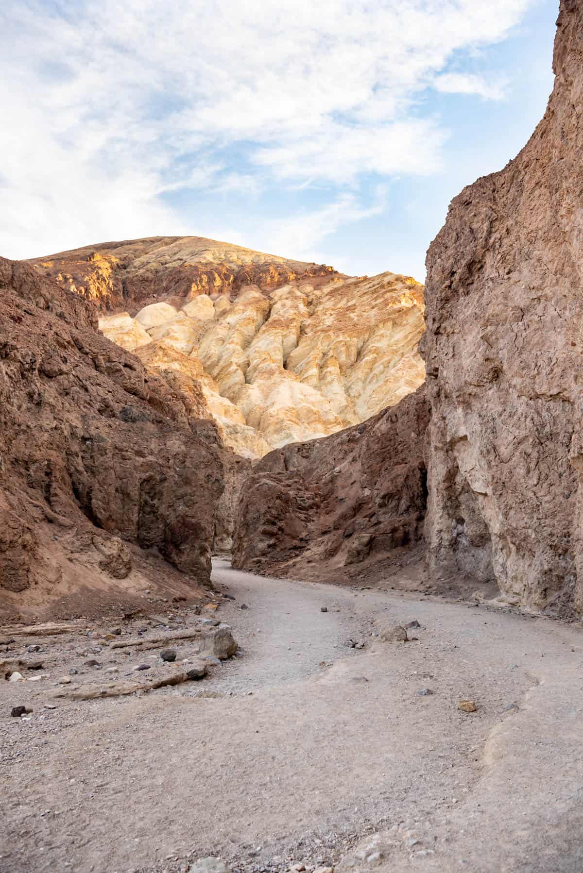 The trail through Golden Canyon in Death Valley.