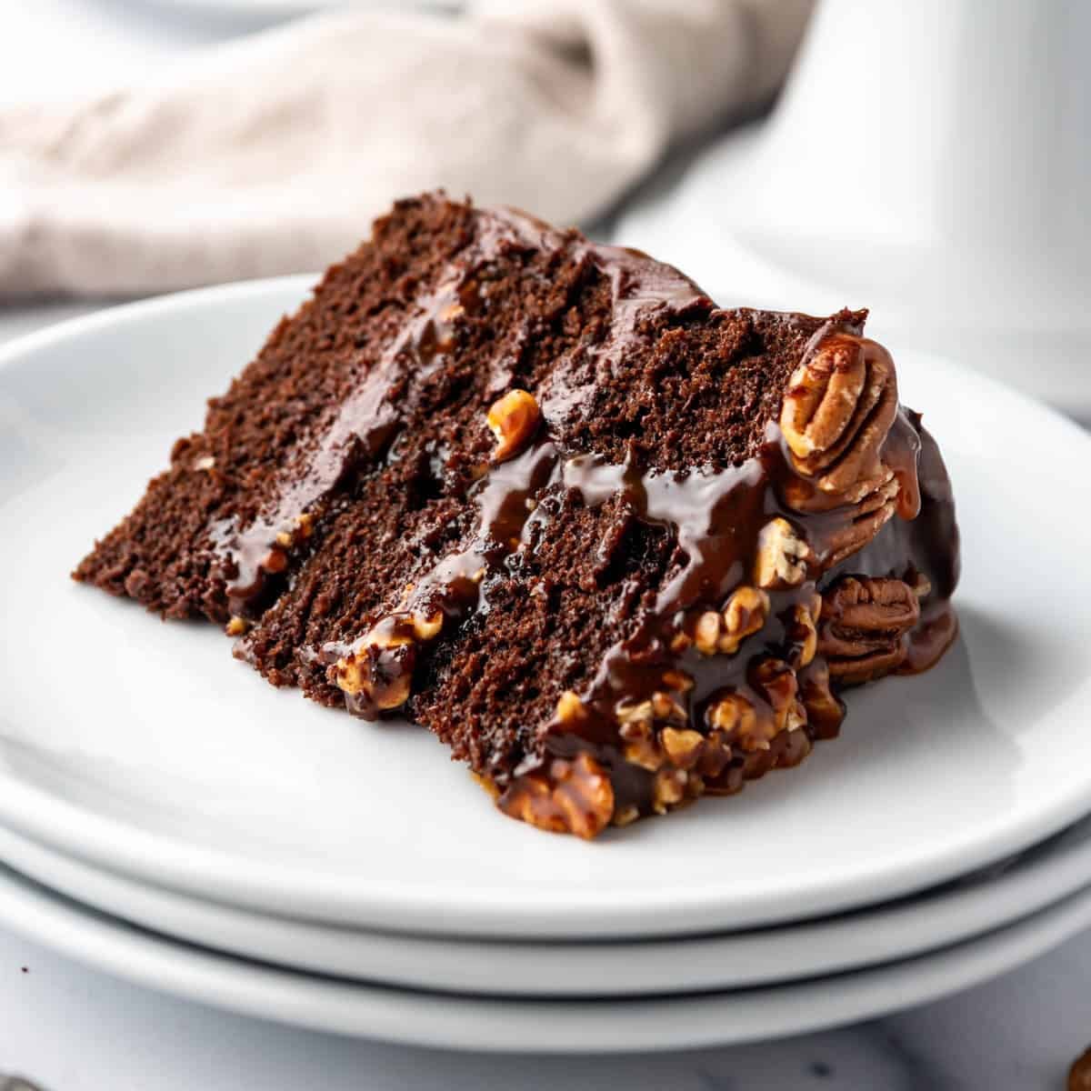 Chocolate Caramel Turtle Cake