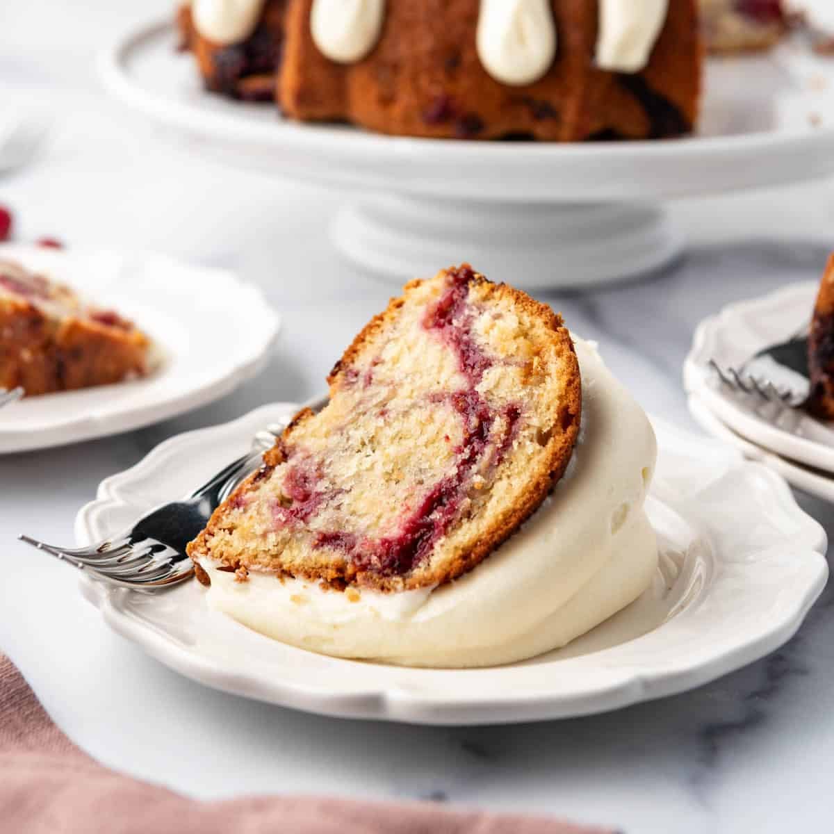 Raspberry White Chocolate Bundt Cake