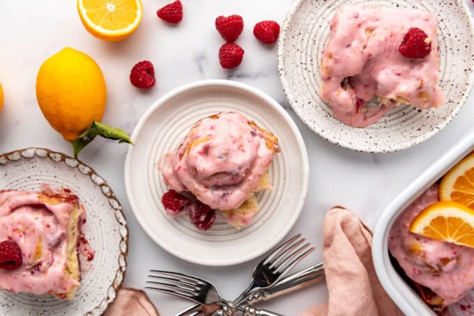 Lemon Raspberry Sweet Rolls - House of Nash Eats