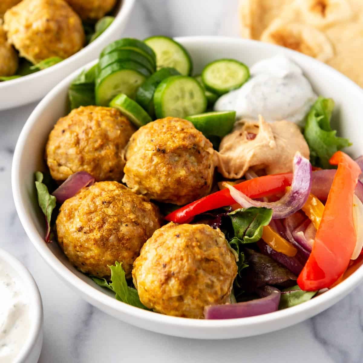 Sheet Pan Chicken Shawarma Meatball Bowls - House of Nash Eats