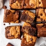 An overhead image of brookies on a white surface.