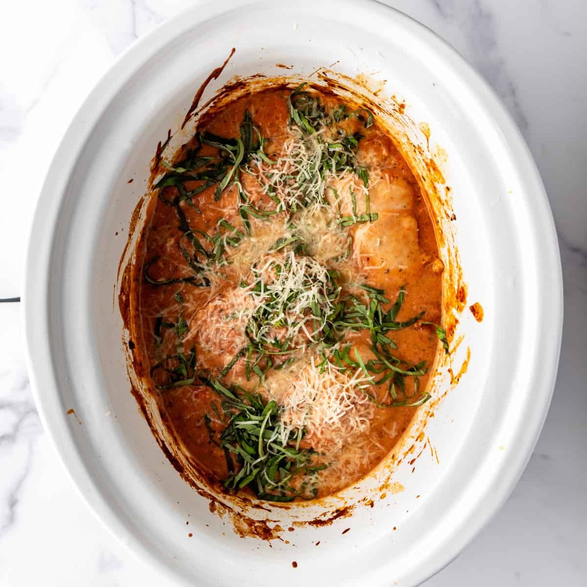 Slow Cooker Tomato Basil Chicken