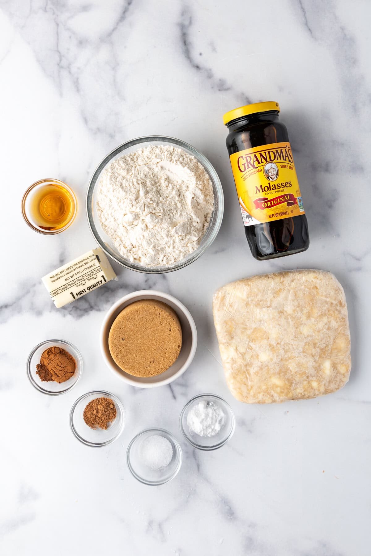 Ingredients for making shoo fly pie.
