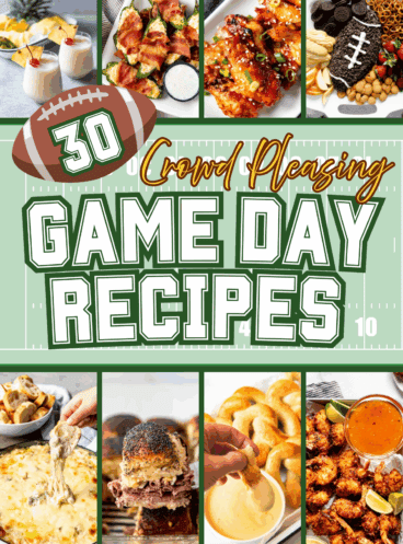A collage of 30 recipes to use for Game Day.