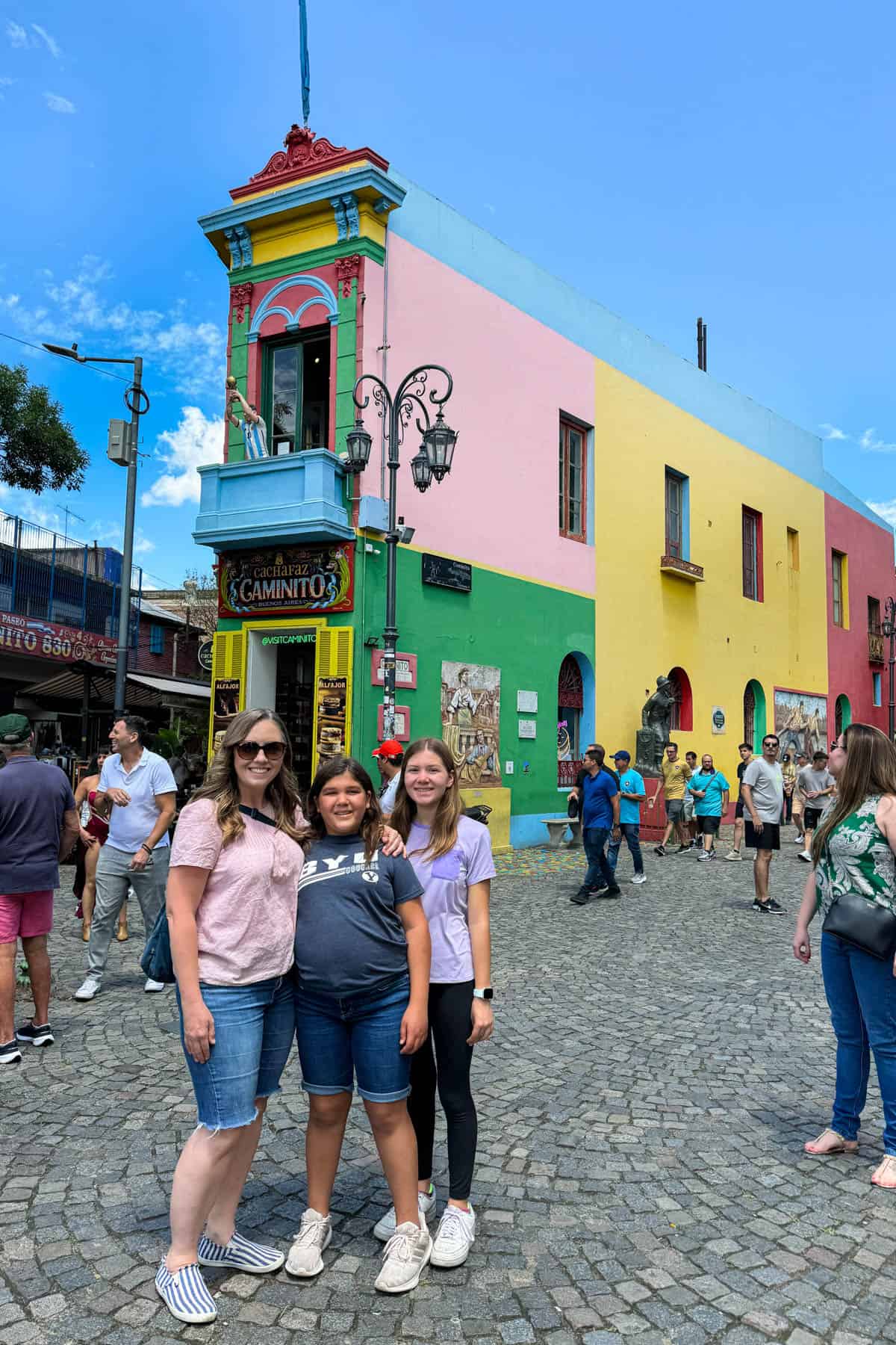 A mom and kids in Buenos Aires.