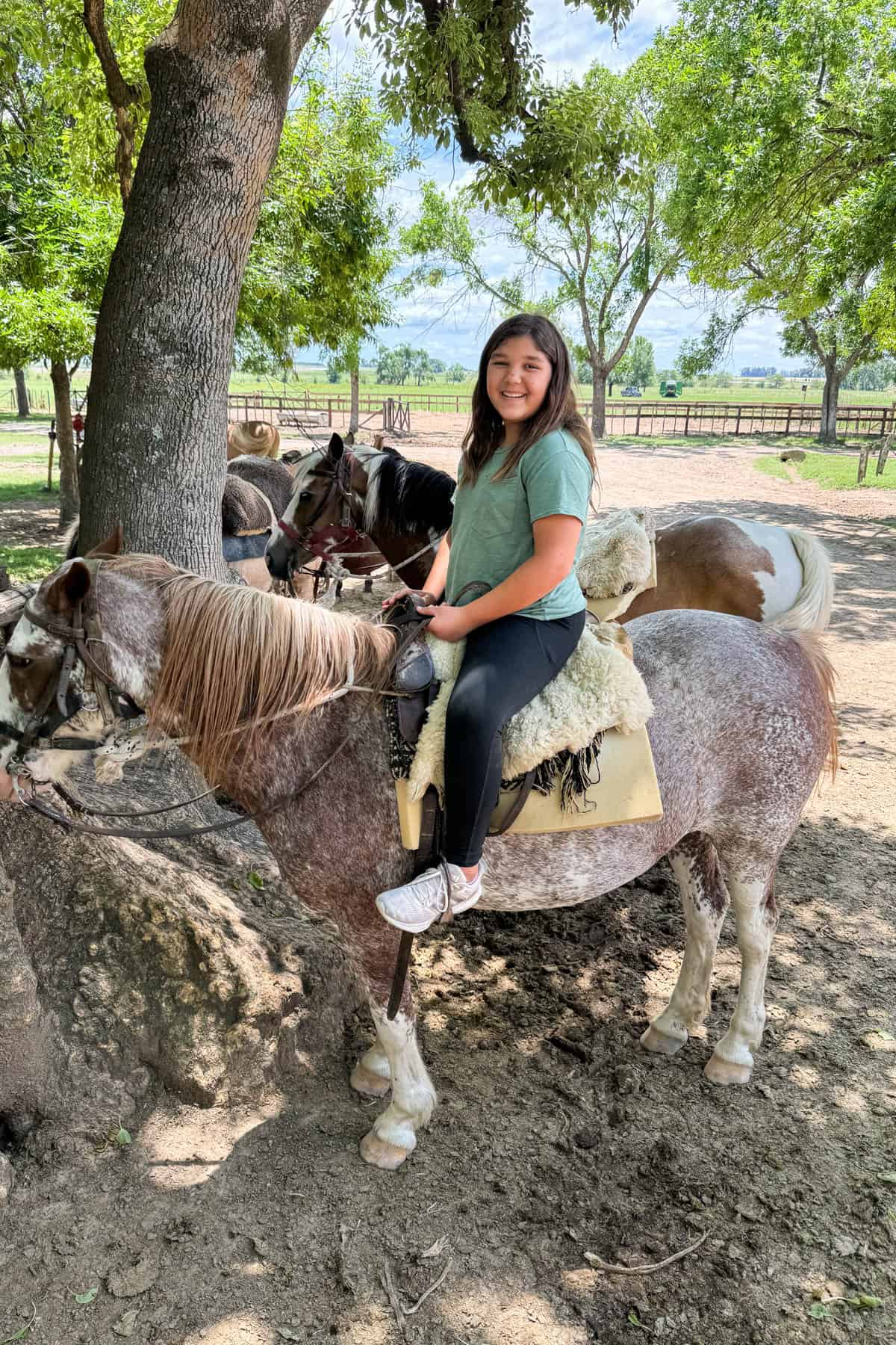 A girl on a horse in Argentina.