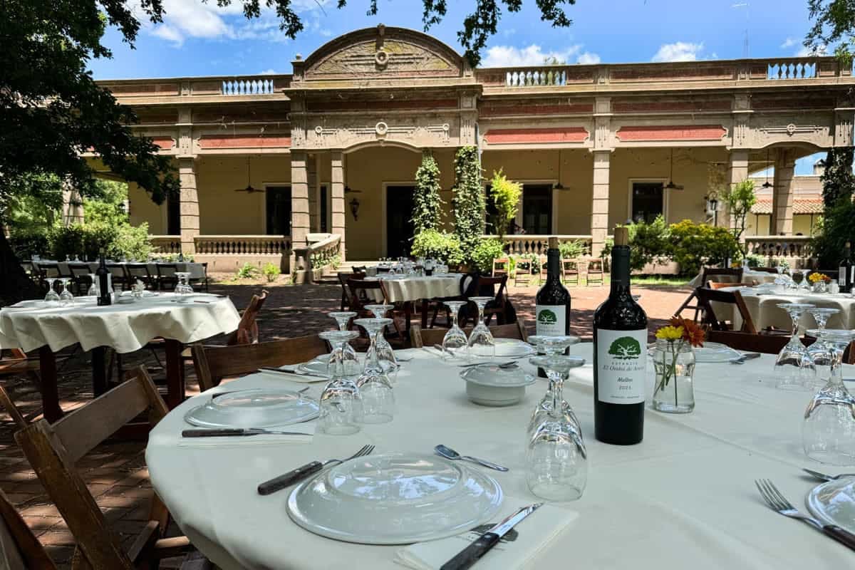 A table set for outdoor dining in Argentina.