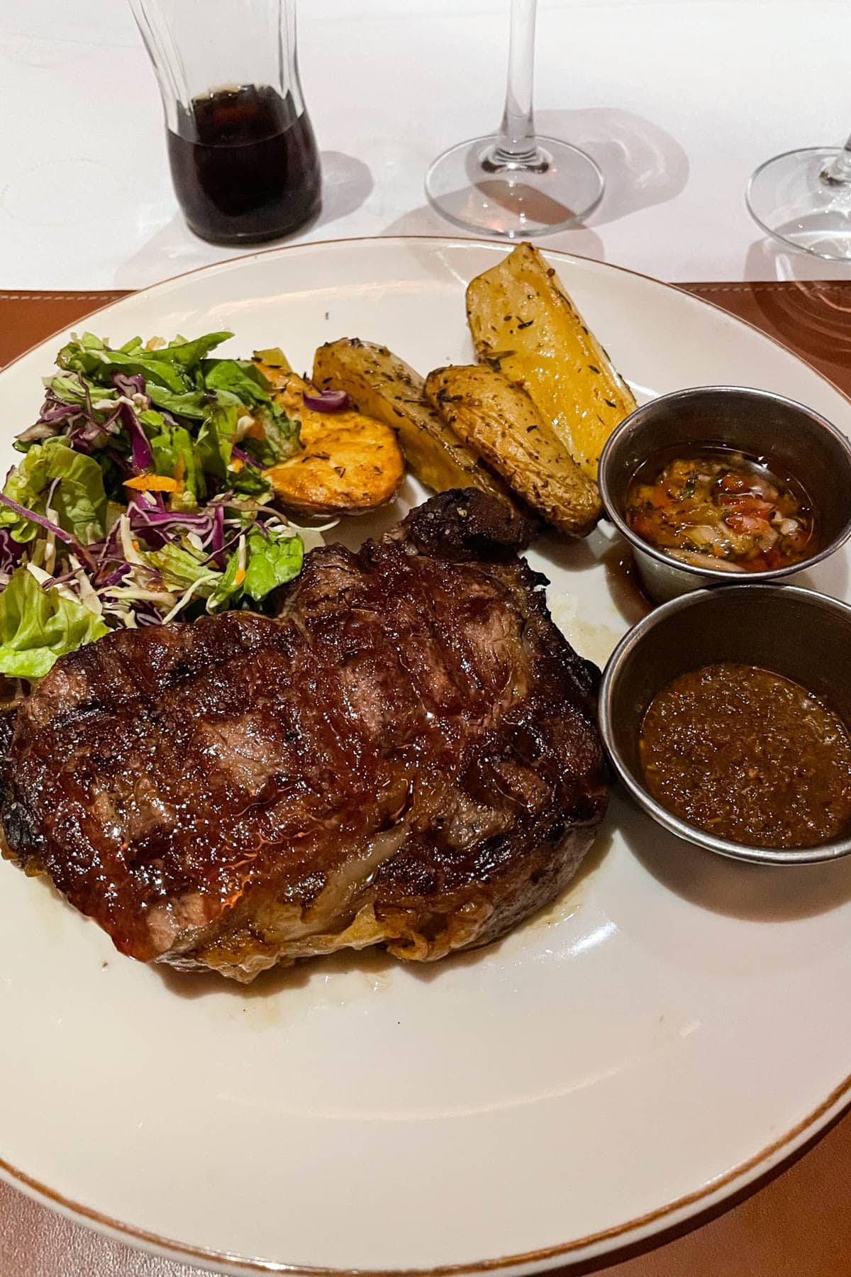 Steak dinner in Buenos Aires.