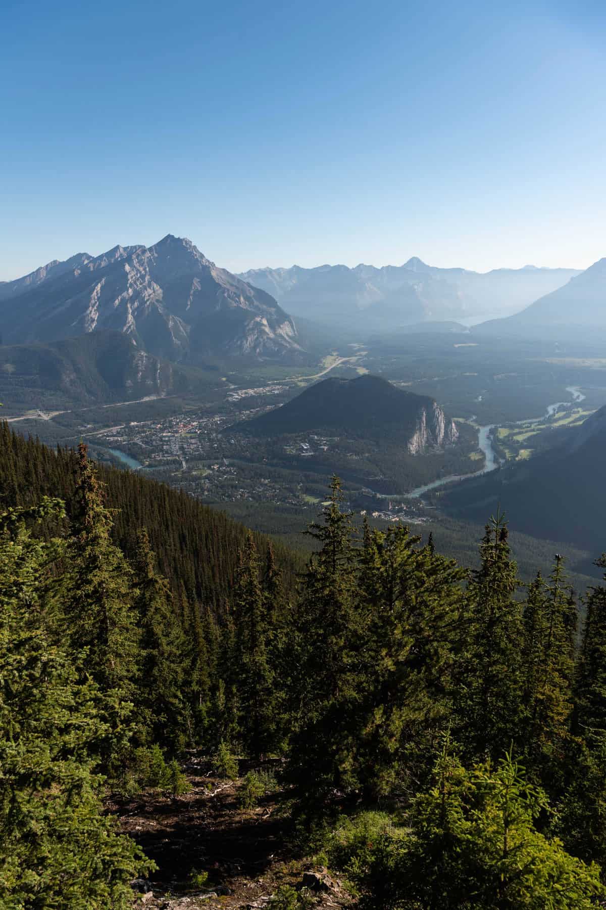 An image of the town of Banff from the Gondola.