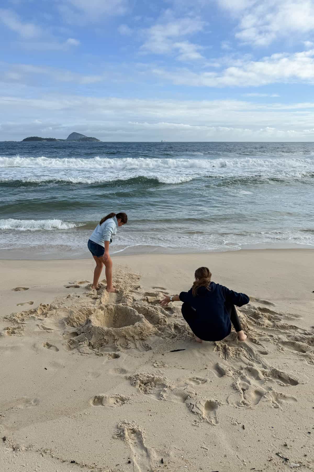The ocean in front of Ipanema beach in Rio de Janeiro.