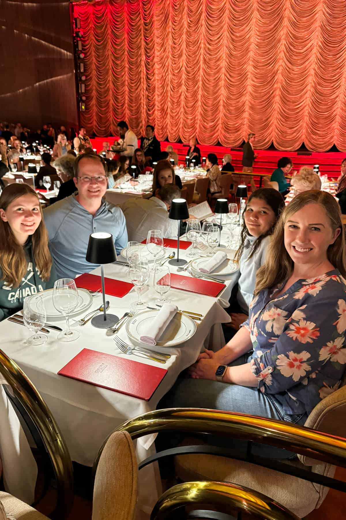 A family at the Roxy dinner show in Rio de Janeiro, Brazil.