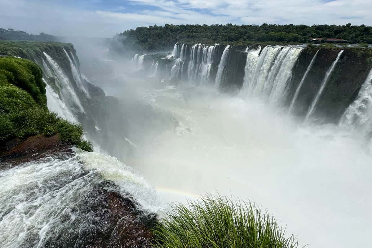 A view of Iguazu Falls from the Argentina side looking at Brazil.
