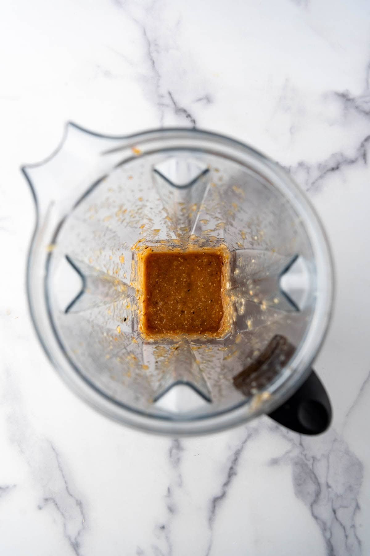 Blended salsa verde in a blender.