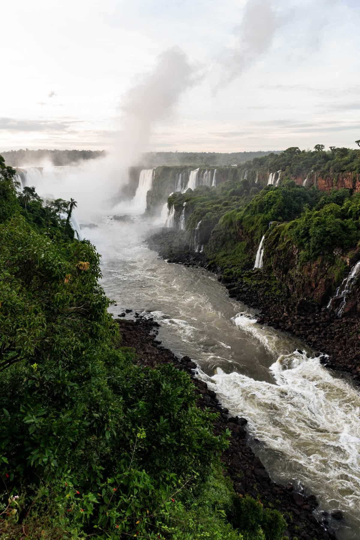 An image of the river below Iguazu Falls from the Brazil side.