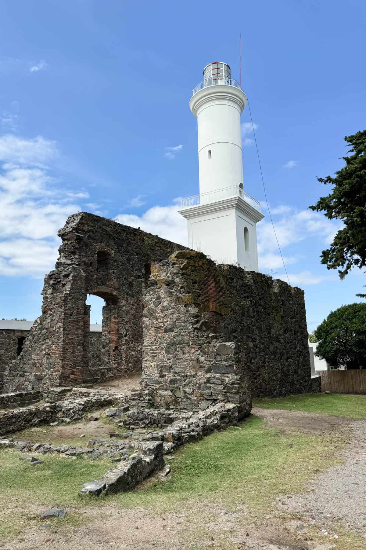 A lighthouse and ruins in Uruguay.