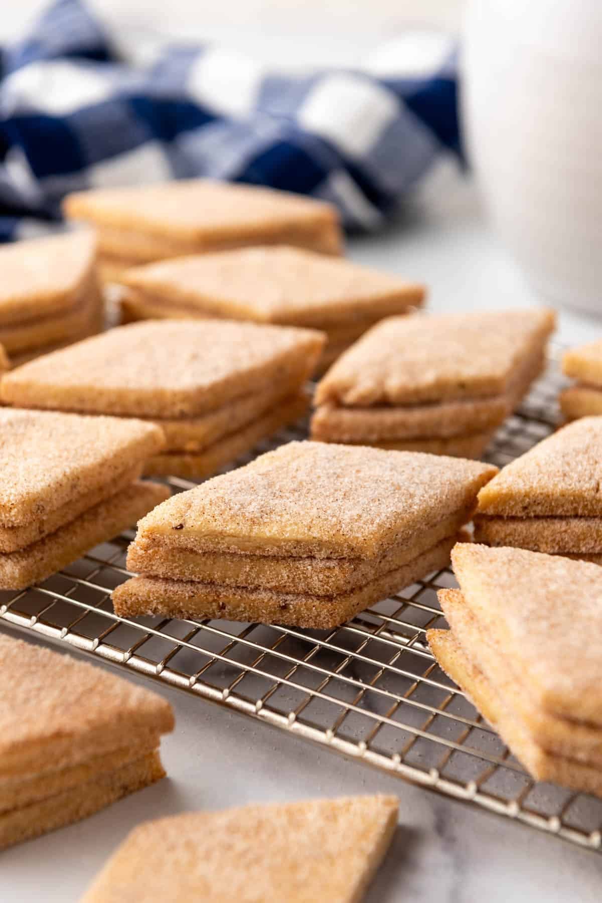 New Mexico biscochito cookies on a wire rack.
