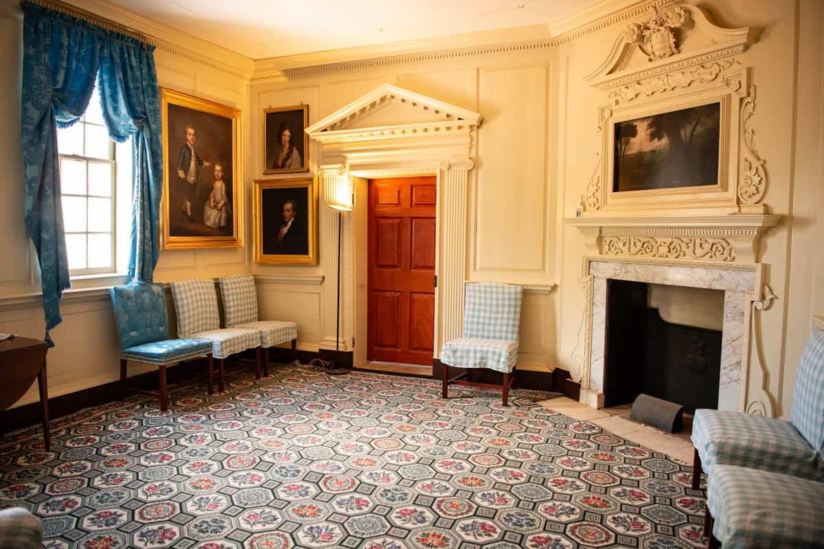 An interior room at George Washington's home at Mount Vernon.
