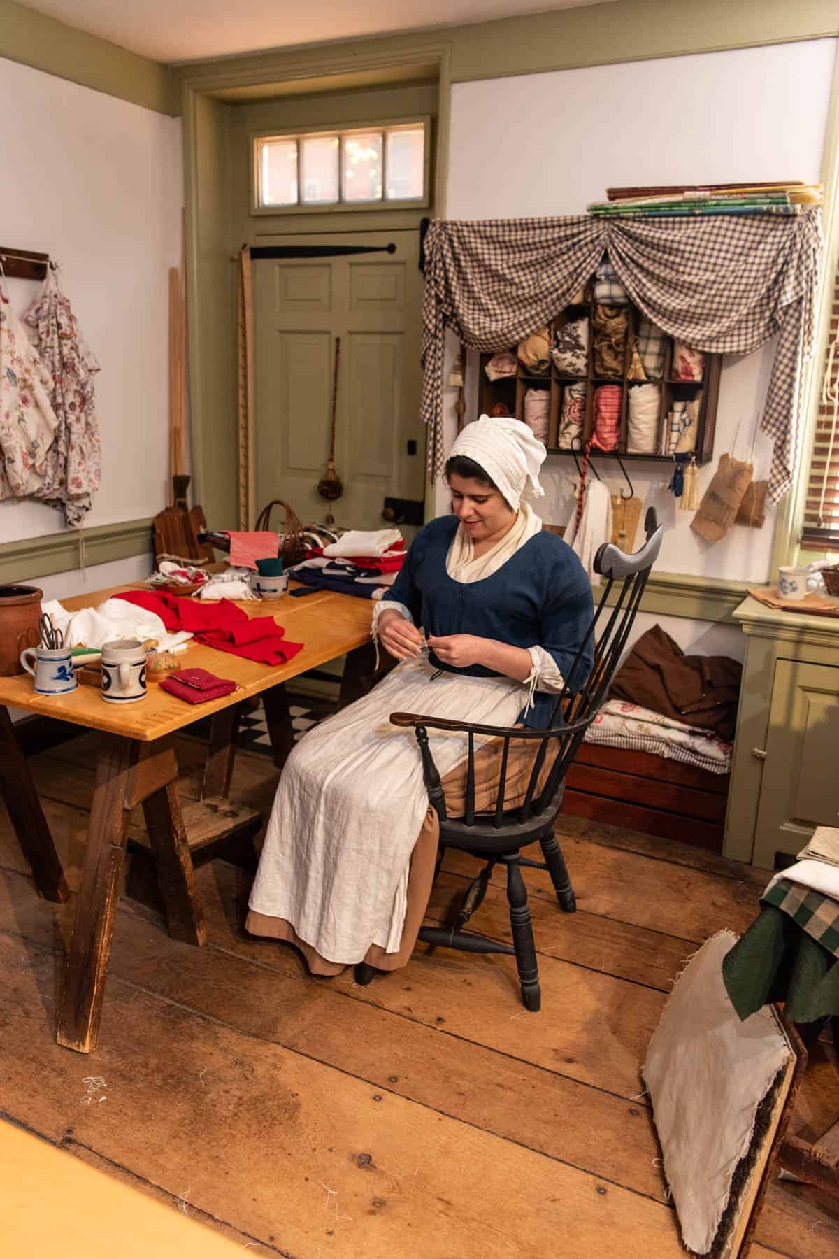 An actress portraying Betsy Ross at the Betsy Ross House in Philadelphia.