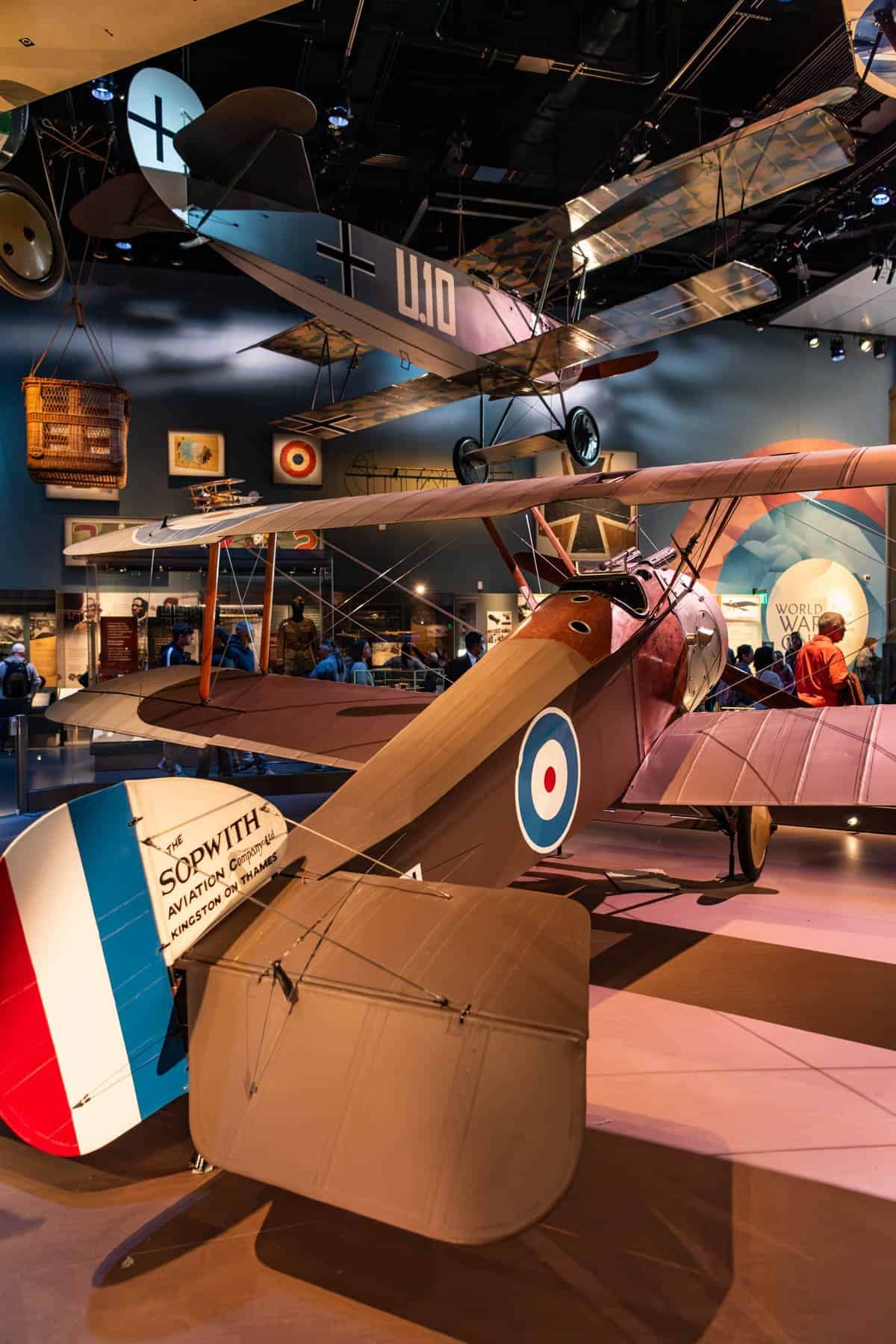 An image of a plane from WWI in the Air & Space Museum in Washington D.C.