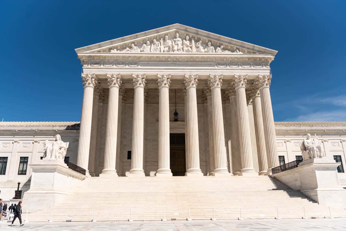 An image of the steps in front of the U.S. Supreme Court building.