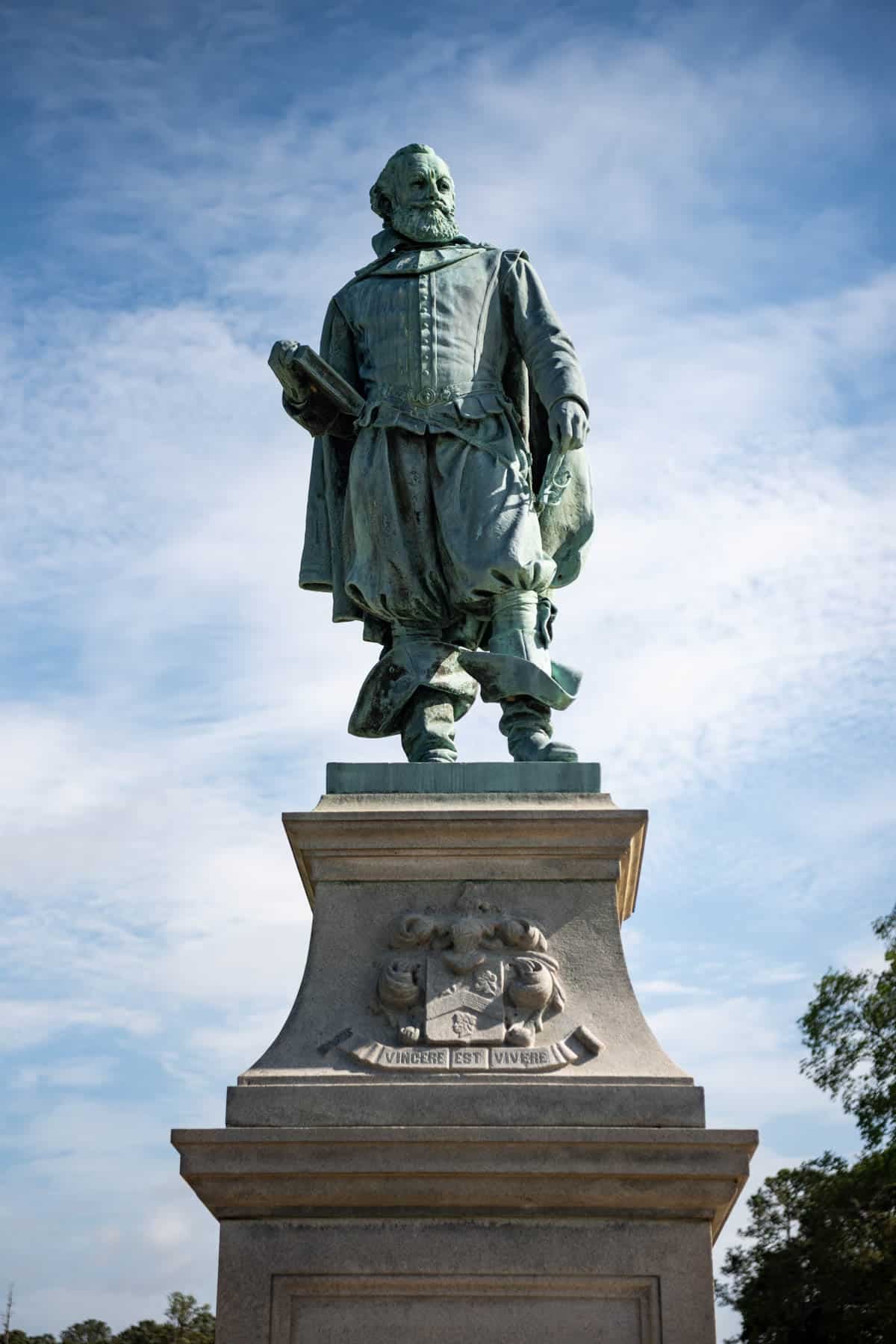 An image of a statue of John Smith at Jamestown, Virginia.