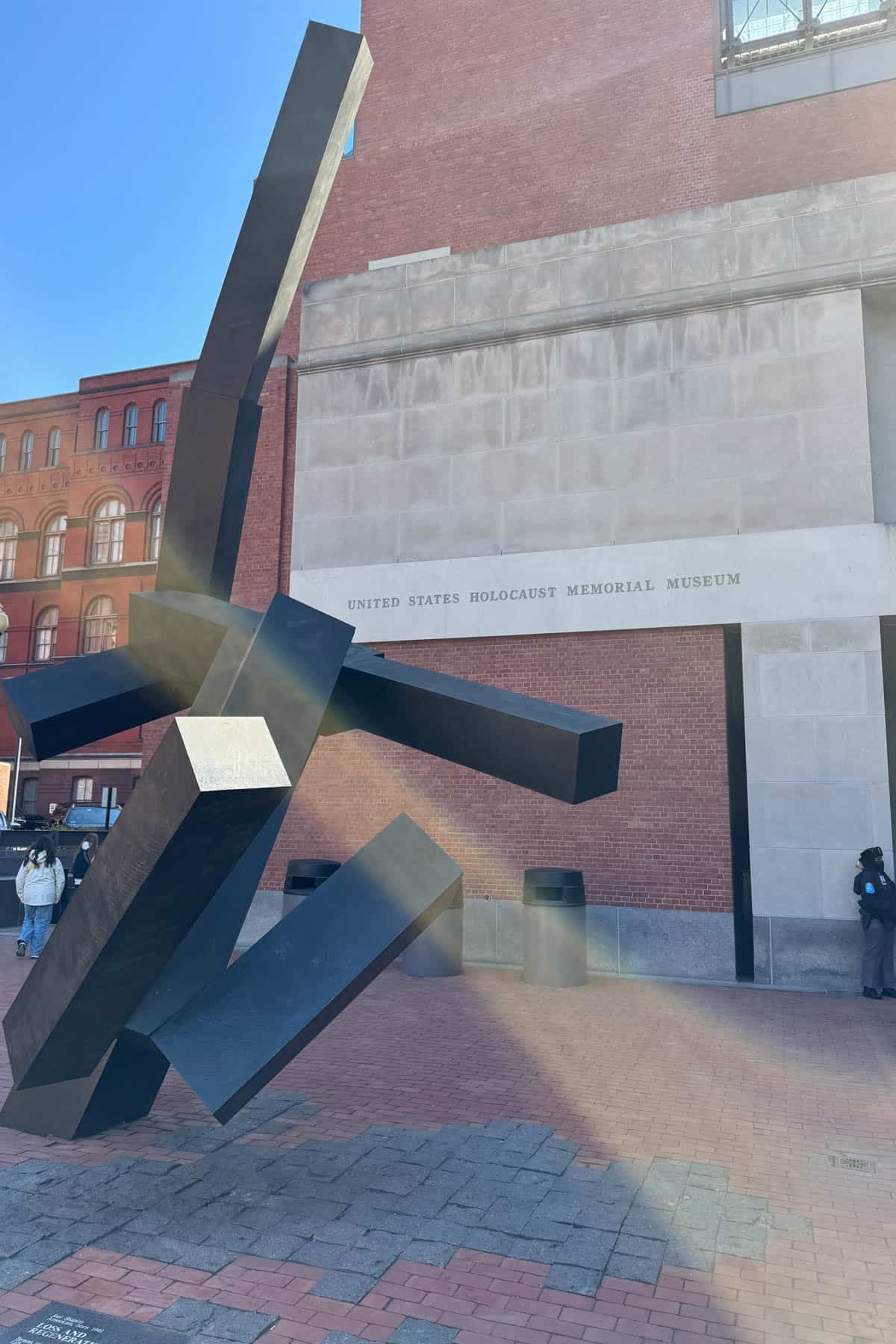 The front of the Holocaust Museum at the Smithsonian.