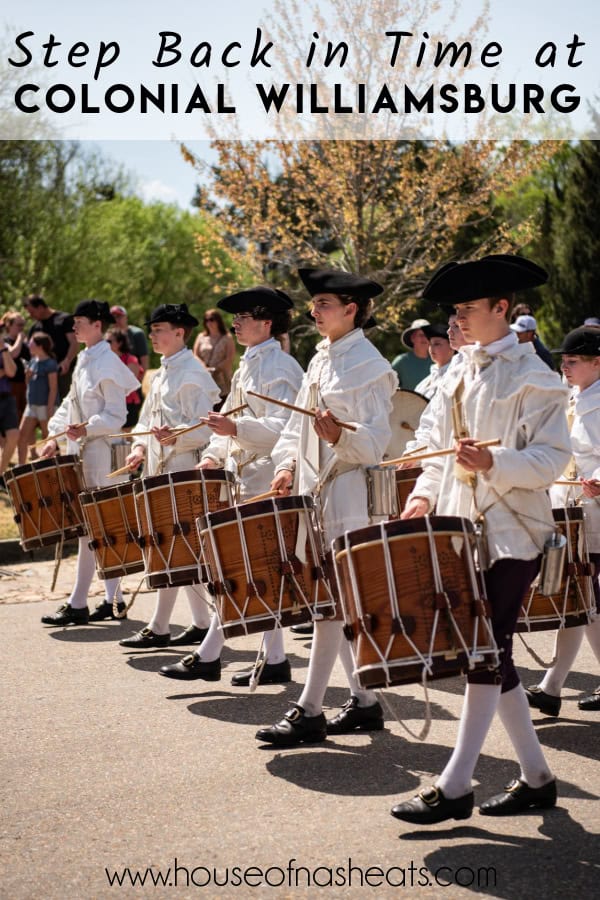 A fire and drum band with text overlay.