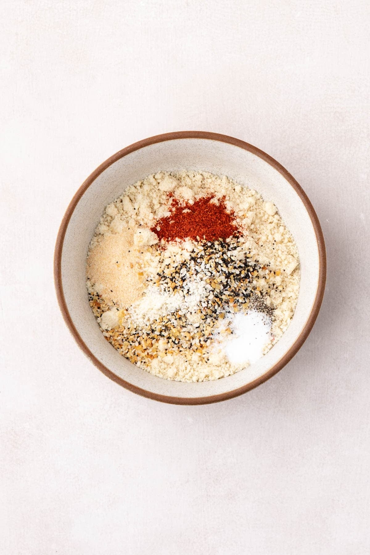 Combined spices in a shallow bowl.