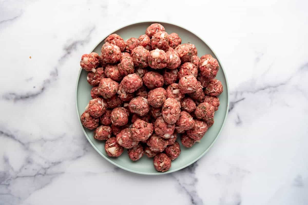 An image of mini meatballs on a plate.